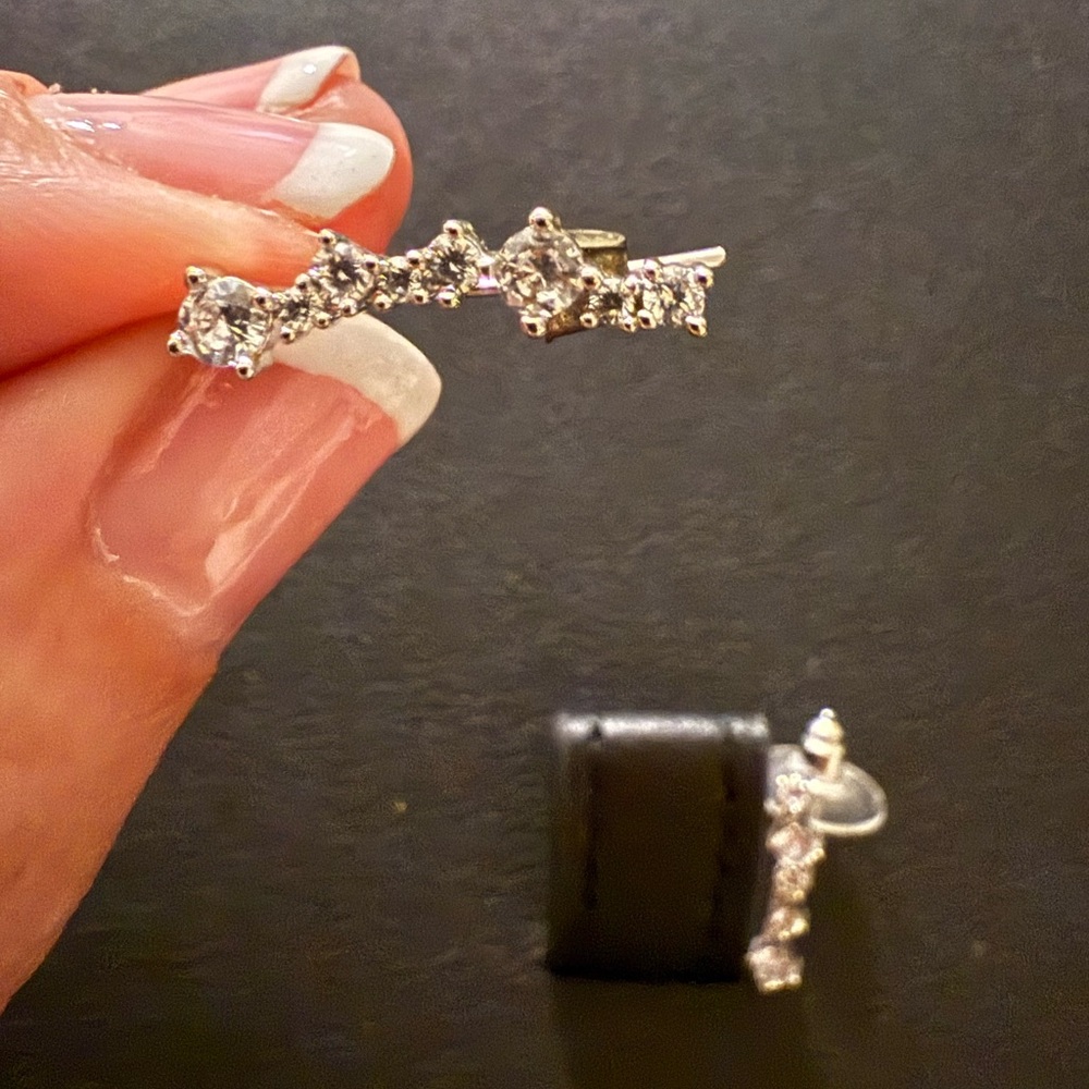 Dazzling Silver Crystal Stud Earrings